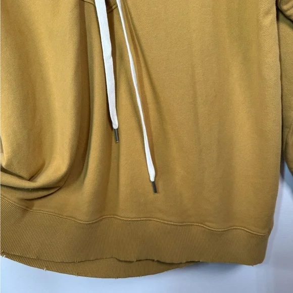 Aerie Lace Up Crew Oversized Sweatshirt Mustard - Picture 4 of 6
